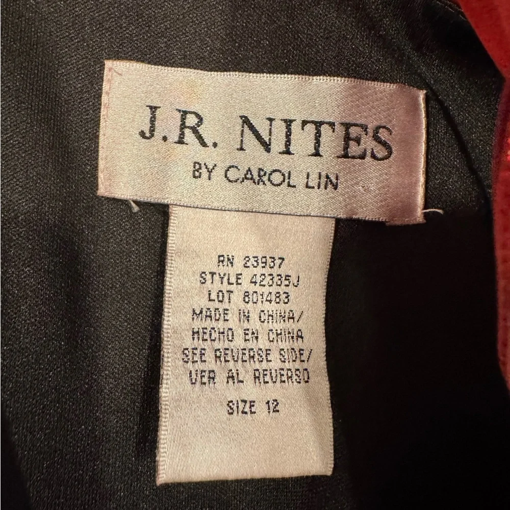 J.R Nites Elegant Red Satin Women's Blazer - Picture 3 of 4